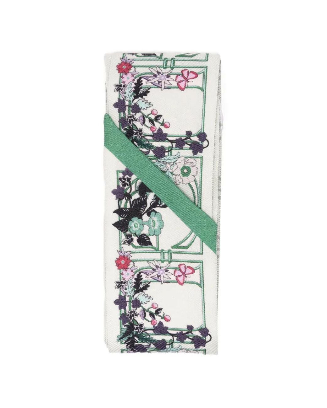 Gucci Printed Silk Twill Ribbon in White | Lyst UK