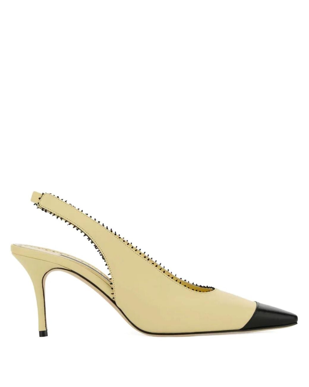 Manolo Blahnik Metallic 70Mm Gaius Slingback Leather Pumps