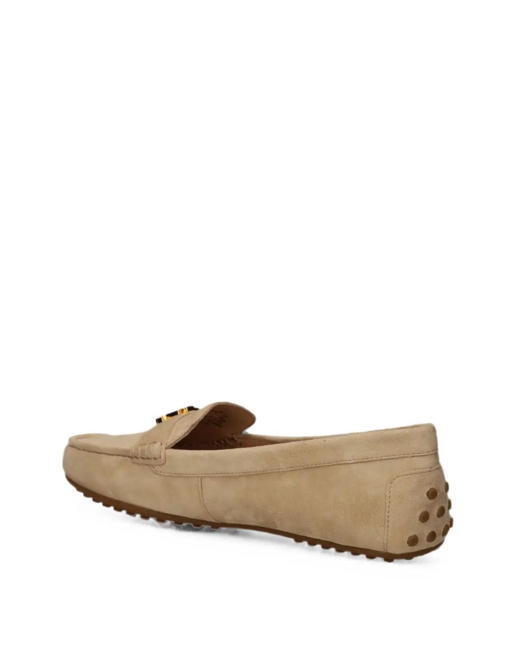 Ralph Lauren White Logo-Plaque Leather Loafers