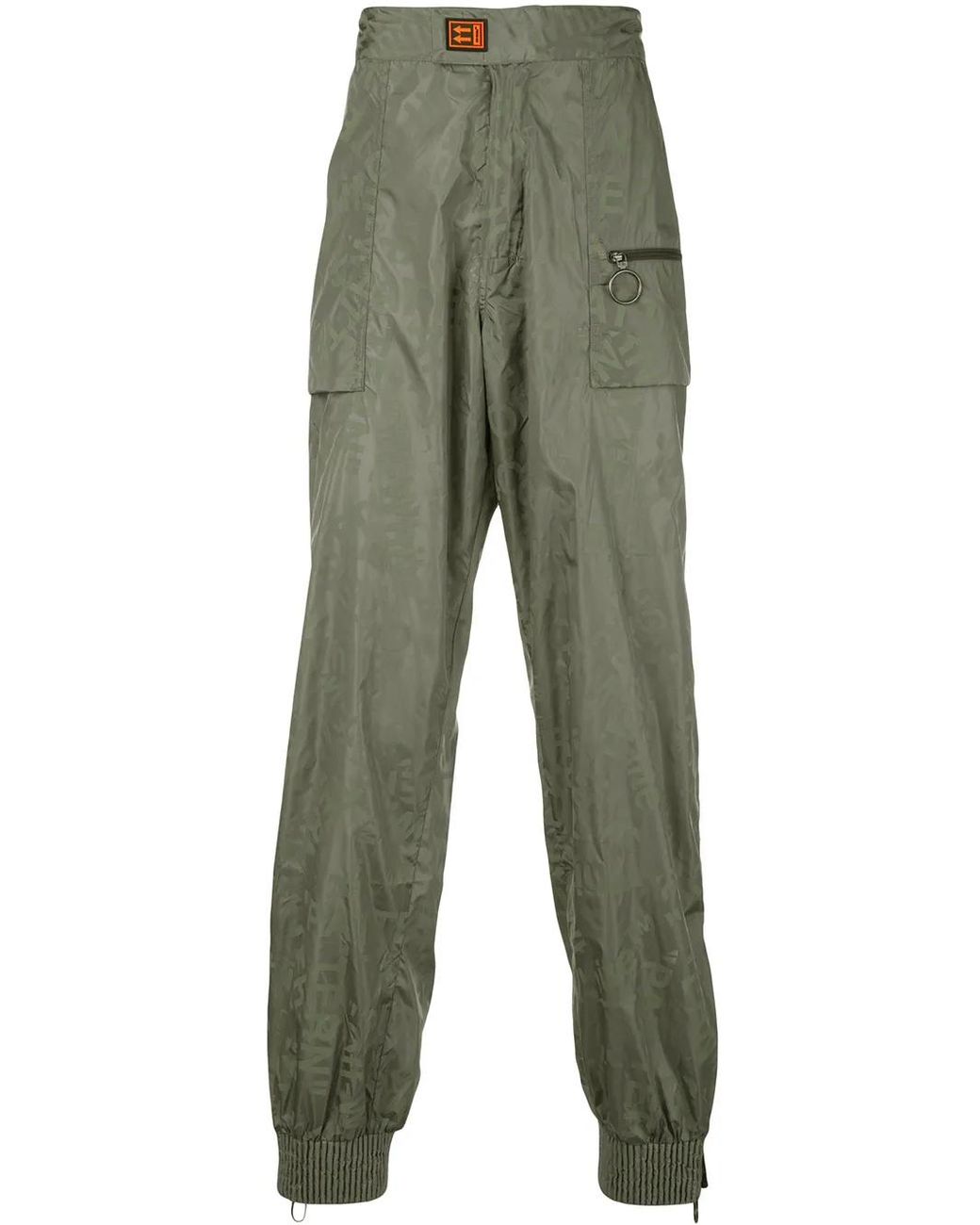 Off-White c/o Virgil Abloh Green All Over Logo Track Trousers for men