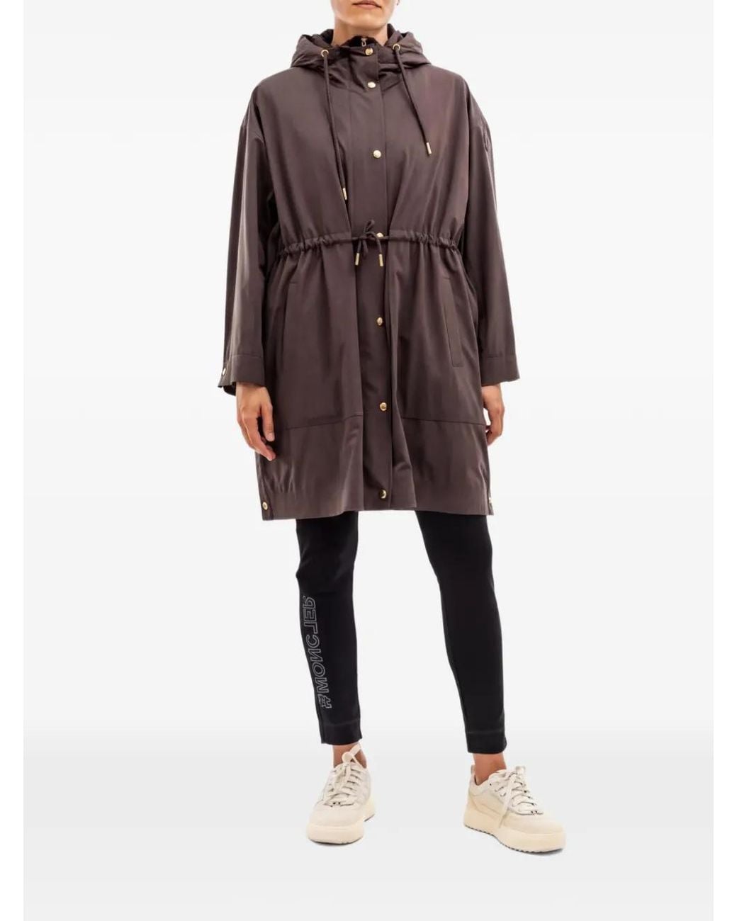 Moncler Brown Sainbel Hooded Drawstring Coat