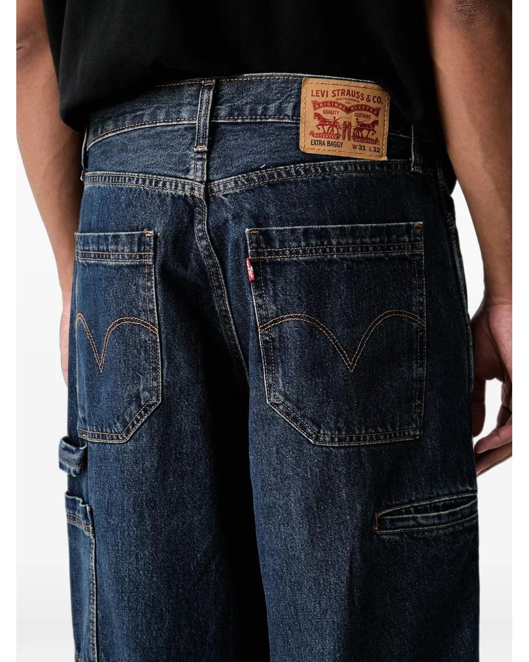 Levi's Black Extra Baggy Utility Jeans for men