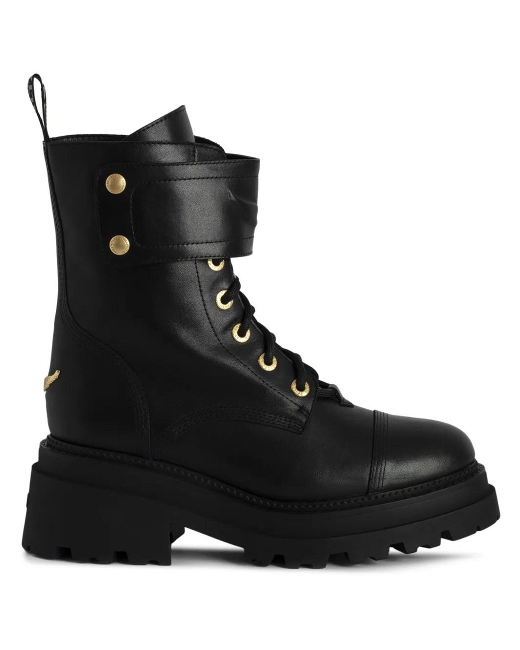 Zadig & Voltaire Black Joe Chunky-Sole Leather Ankle Boots