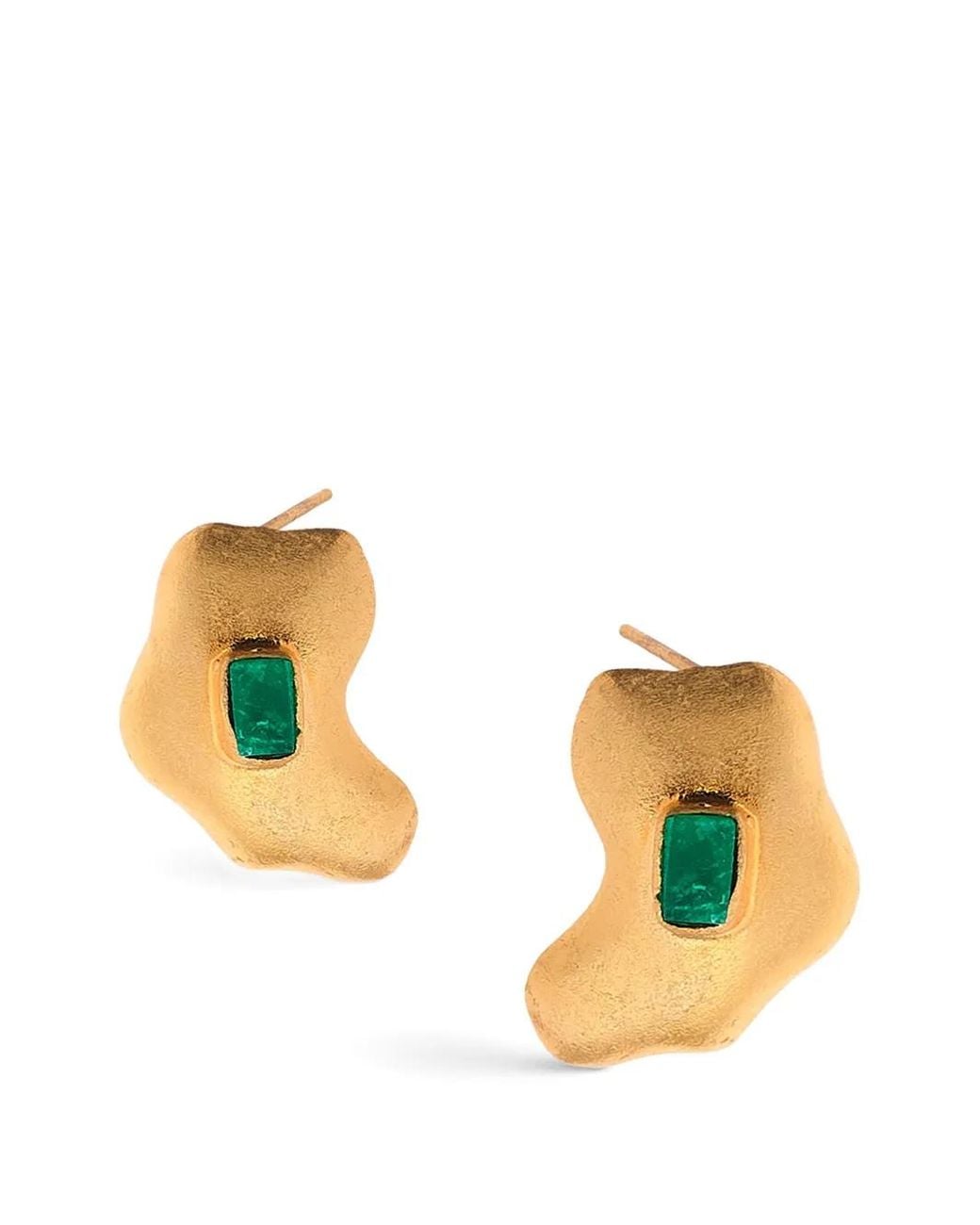 FENOMENA Metallic Muzo Emerald Earrings