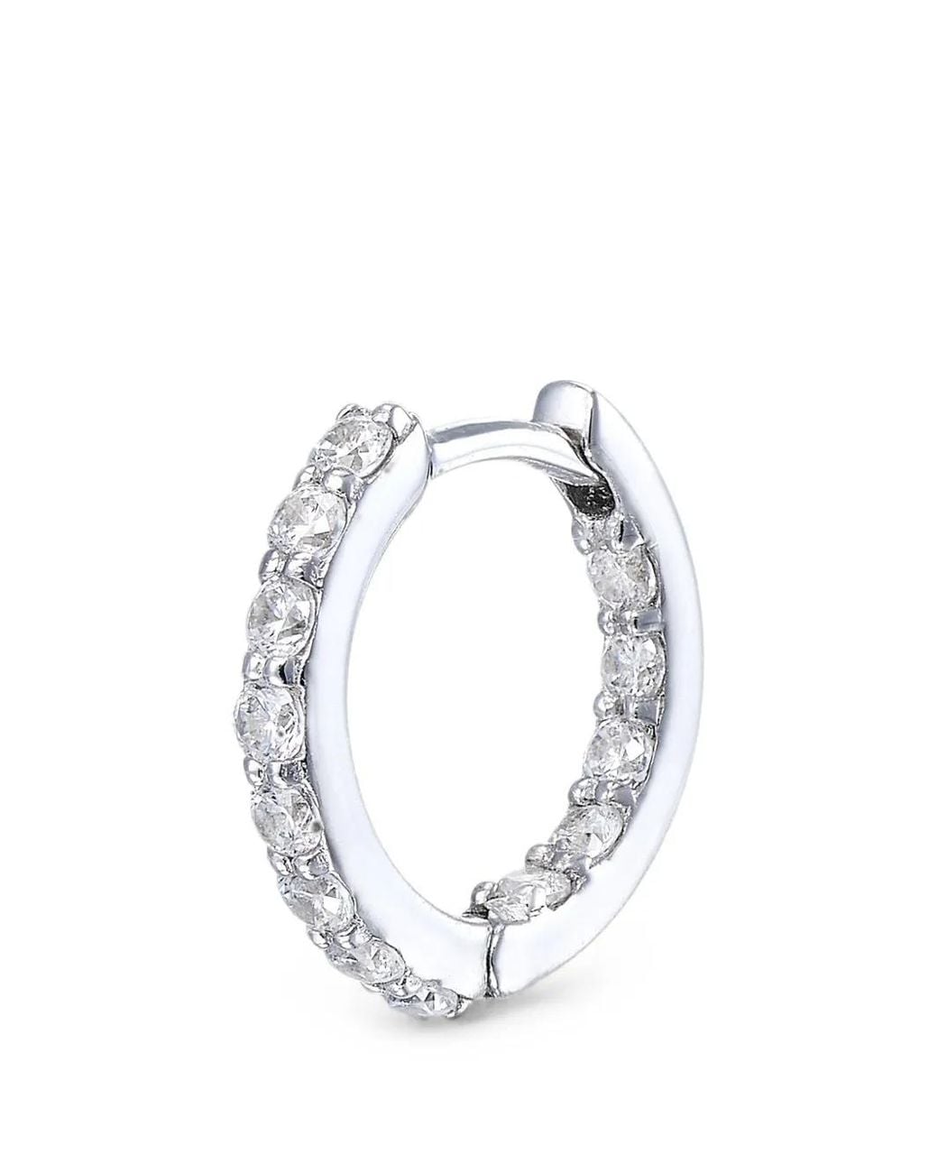 Anabela Chan White Asscher Diamond Pendant Hoop Earrings