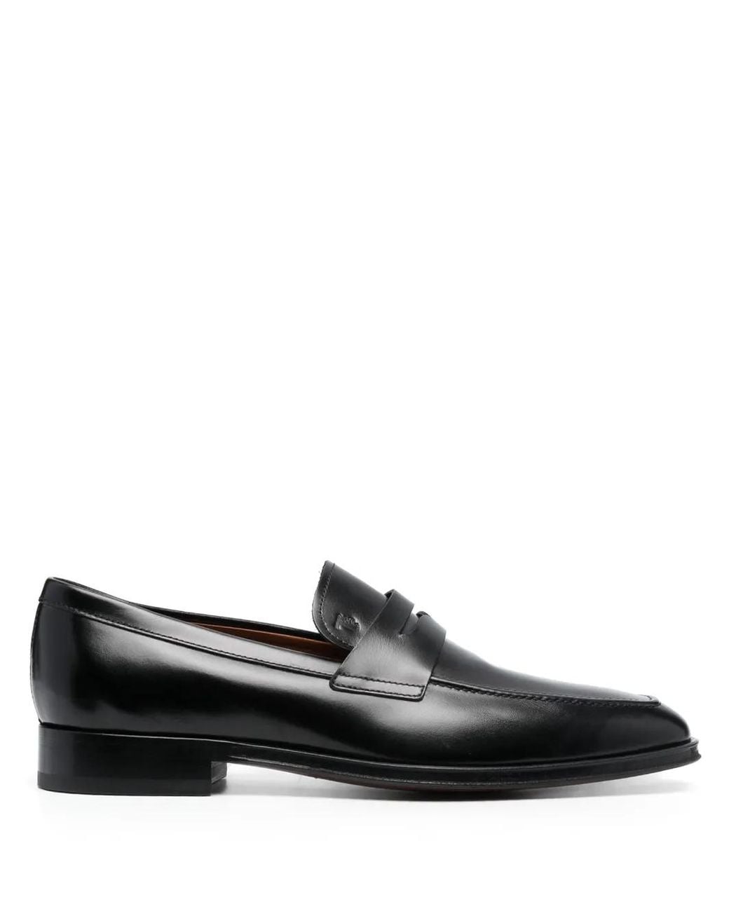 Tod's Black Square-Toe High-Shine Loafers for men