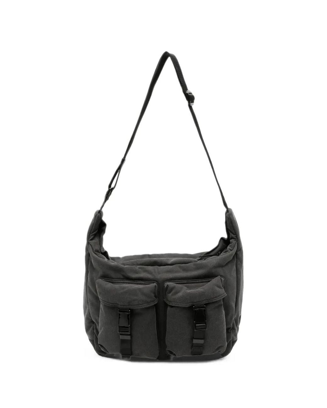 Juun.J Black Buckle-Fastening Multi-Pocket Shoulder Bag