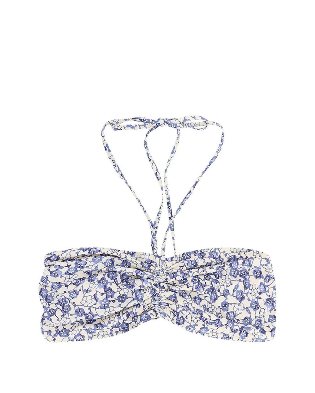 Isabel Marant White Floral Knot Bikini Top