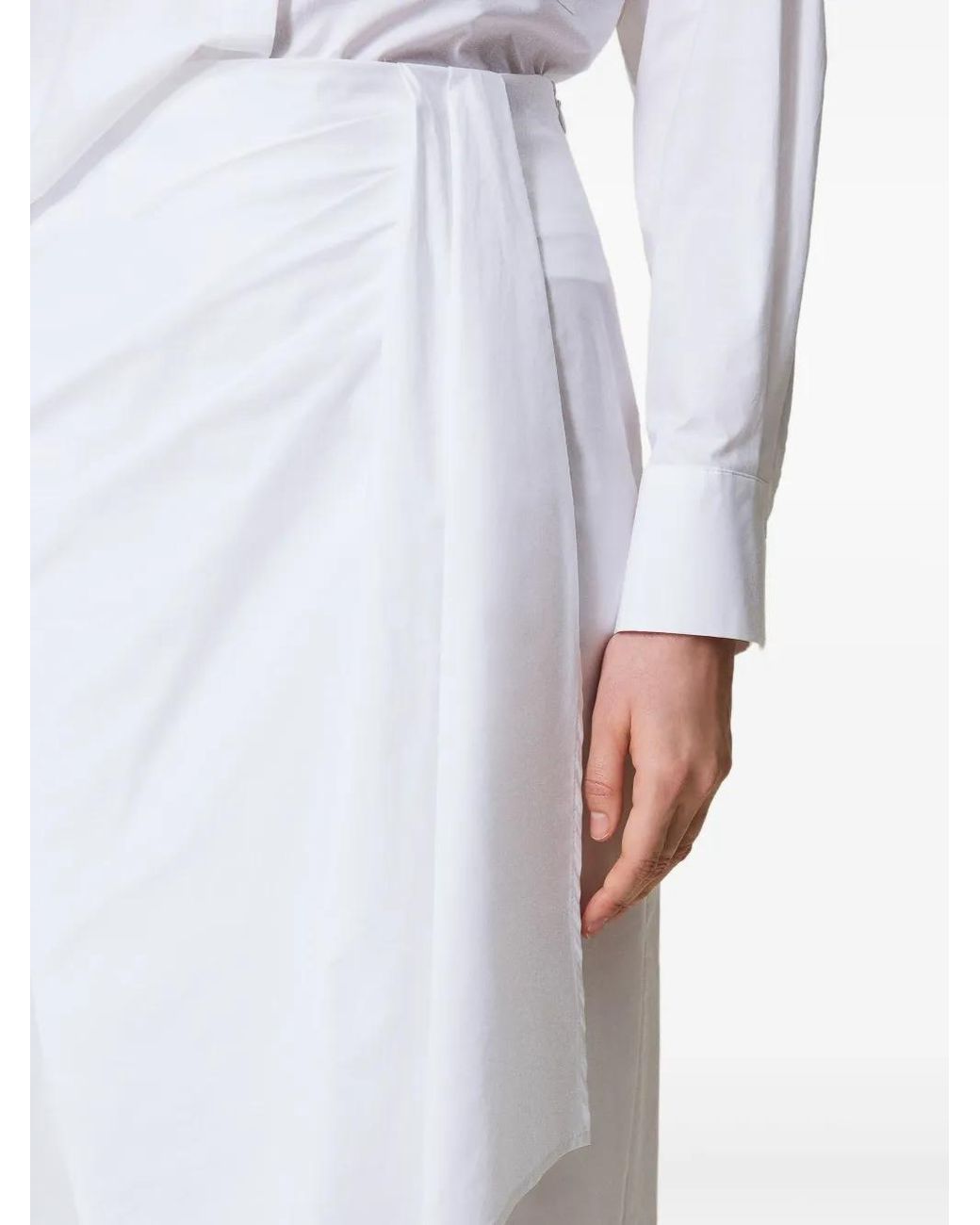 Twinset White Poplin Skirt