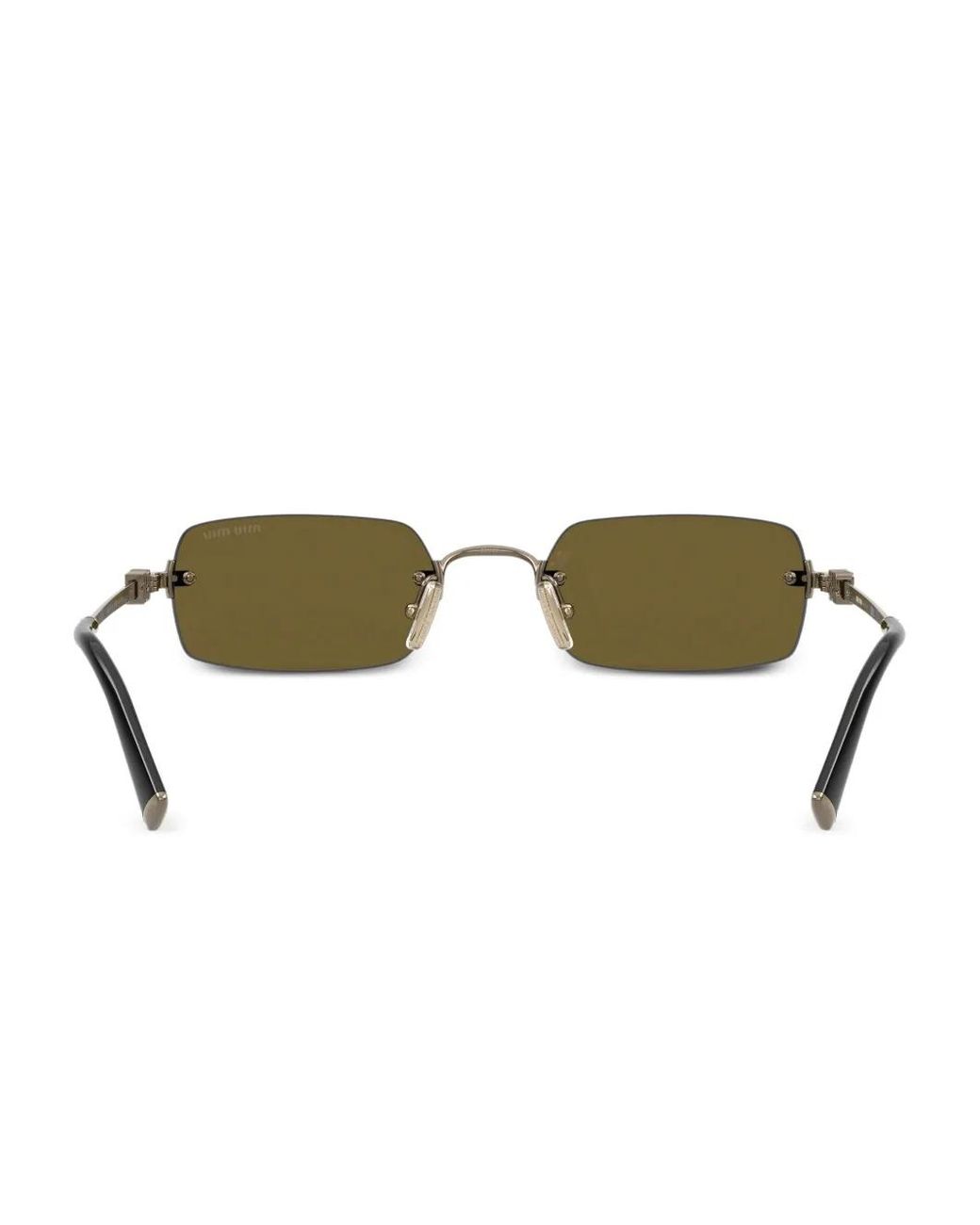 Miu Miu Metallic Rectangle-Frame Sunglasses
