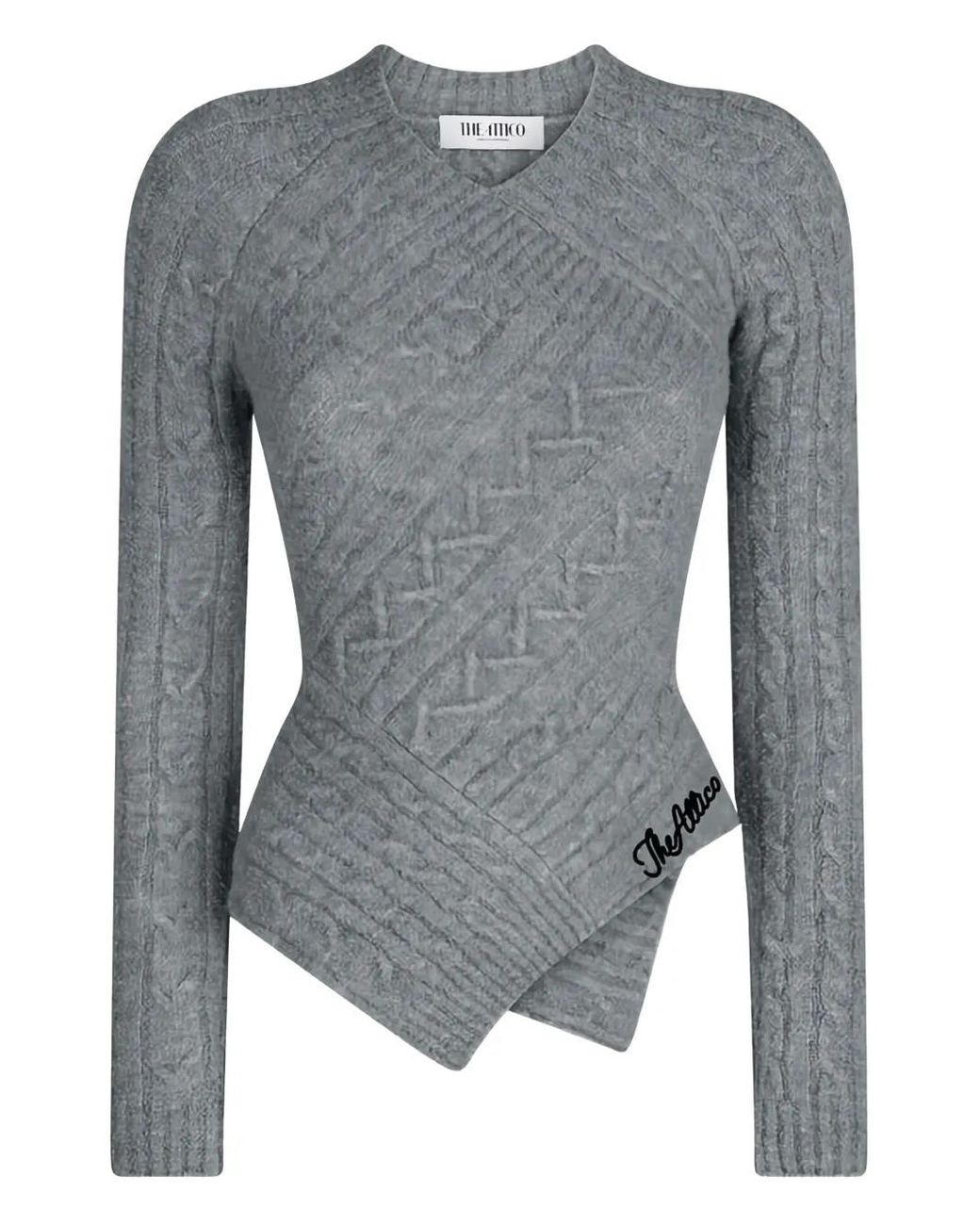 The Attico Gray V Neck Sweater