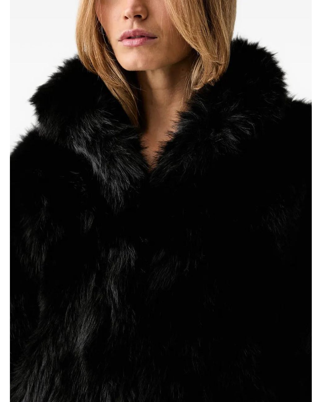 Silvian Heach Black Veste En Fourrure Artificielle