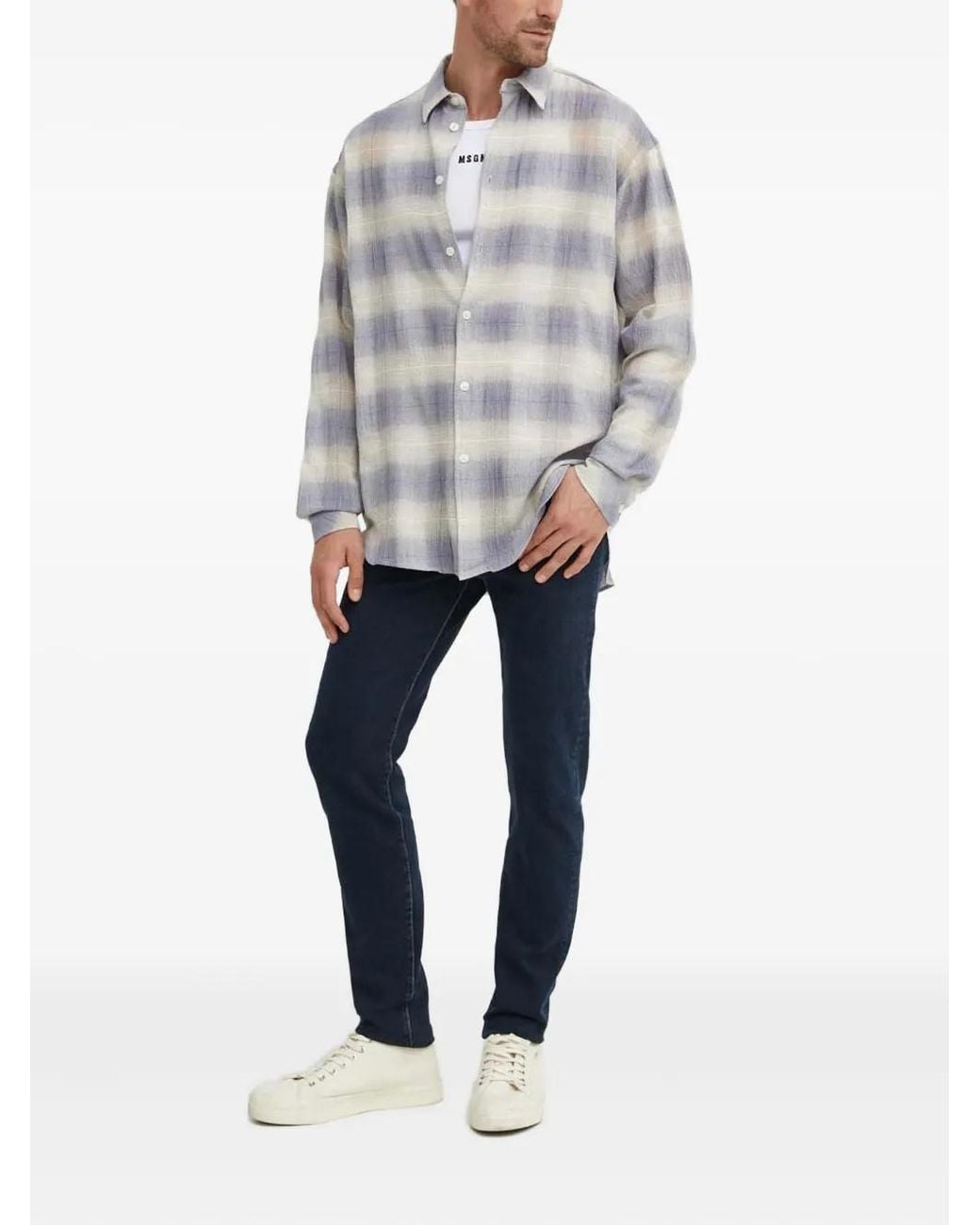 Samsøe & Samsøe Gray Checked-Pattern Shirt for men