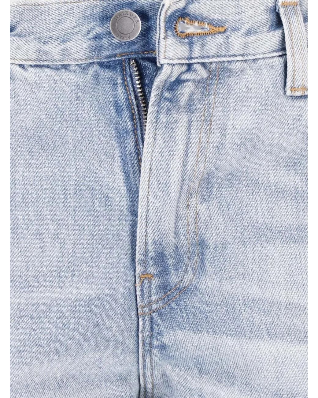 Haikure Blue Star Faded-Effect Flared-Leg Jeans