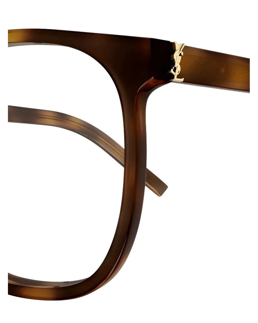Saint Laurent Brown Tortoiseshell-Effect Square-Frame Glasses