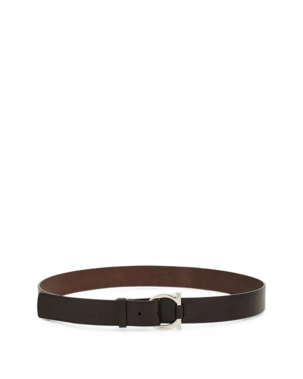 Ferragamo White Gancini Buckle Belt for men