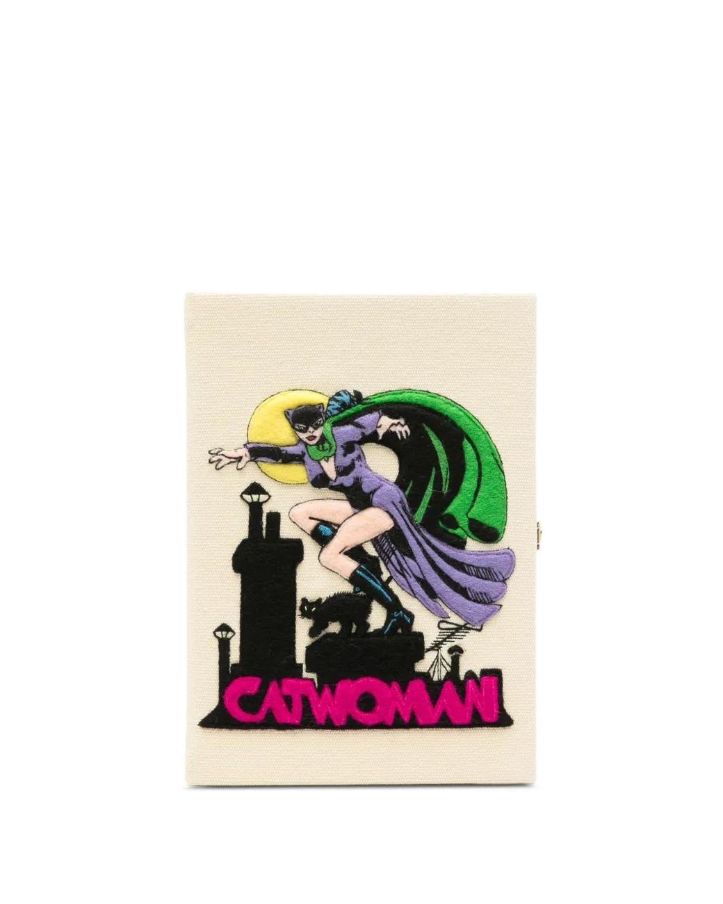 Olympia Le-Tan Natural Pochette Catwoman Brodée
