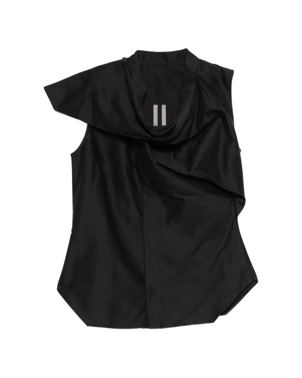 Rick Owens Black Solid Cowl Neck Top