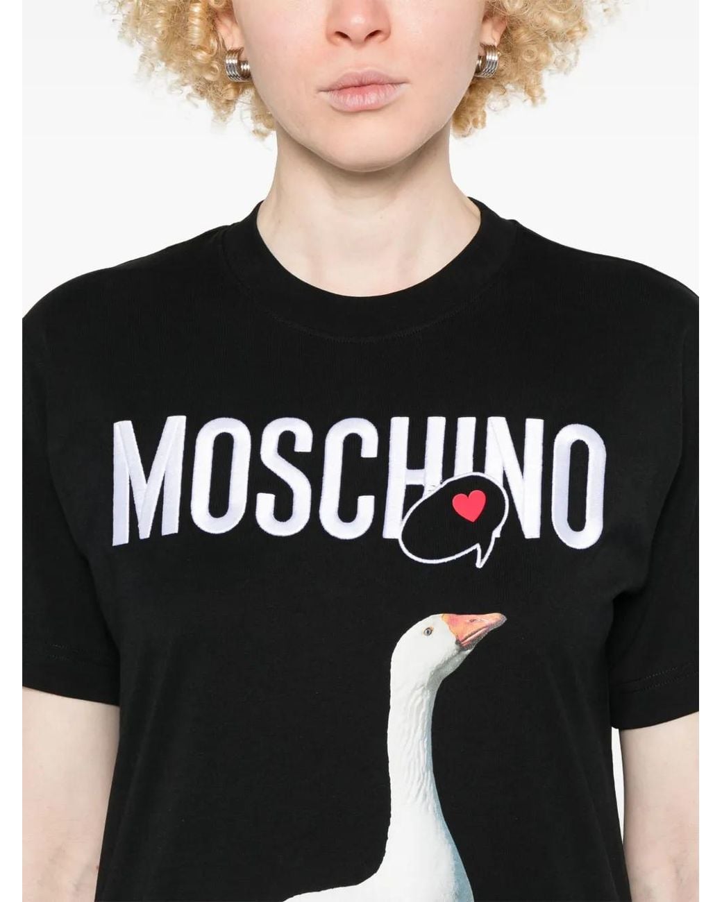 Moschino Black T-Shirt With Graphic Print