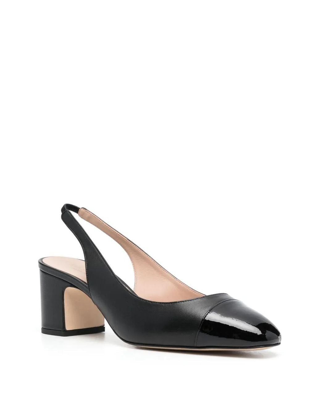 Scarosso Black 65Mm Leather Slingback Pumps