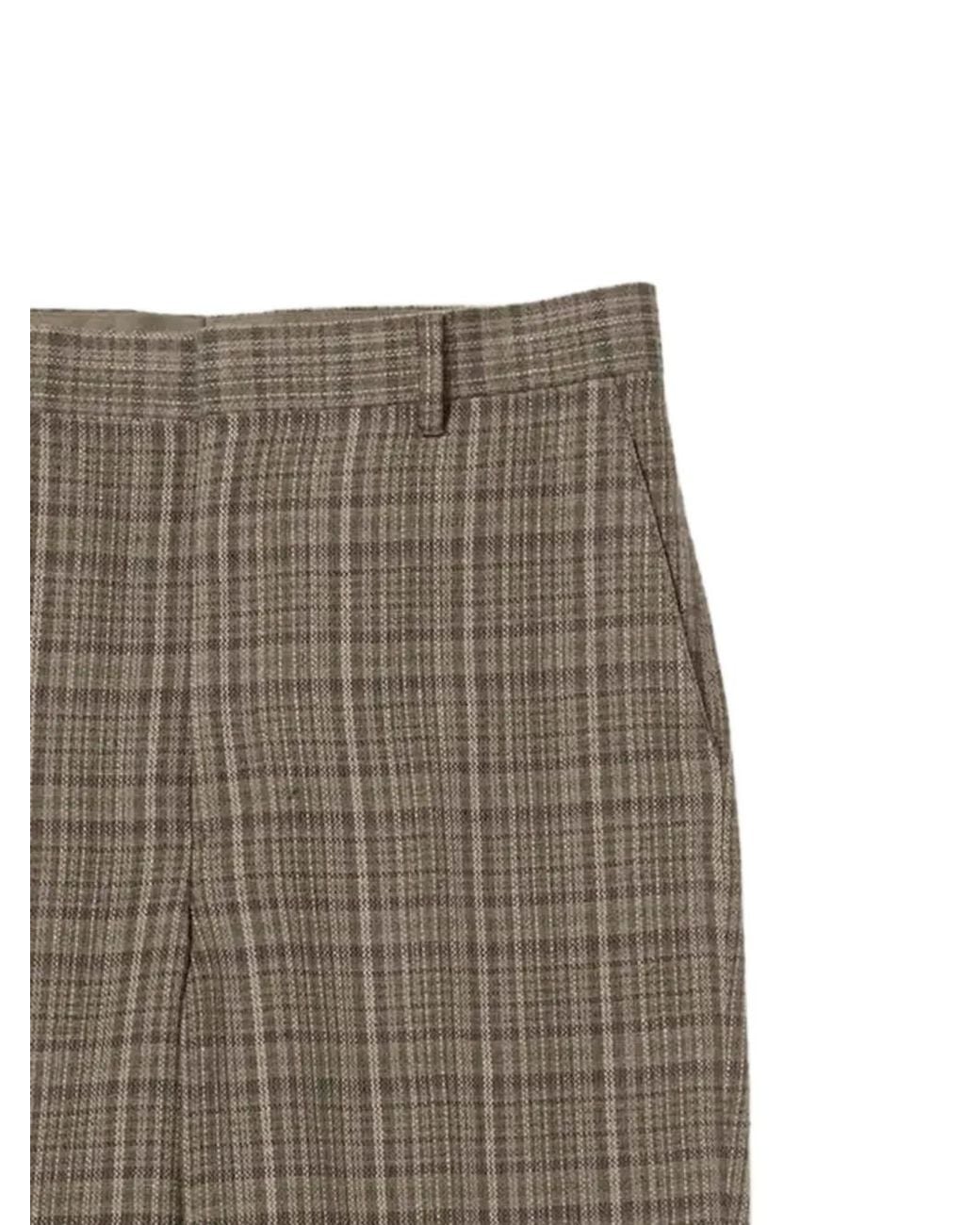 Auralee Gray Checks Trousers for men