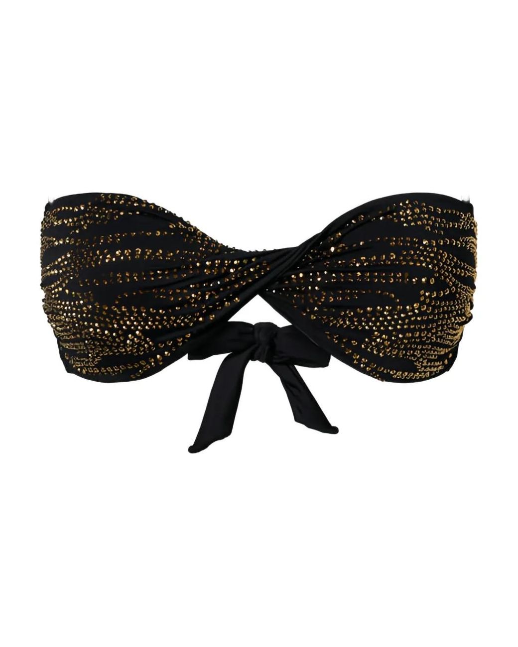 Twinset Black Rhinestone-Embellished Bikini Top