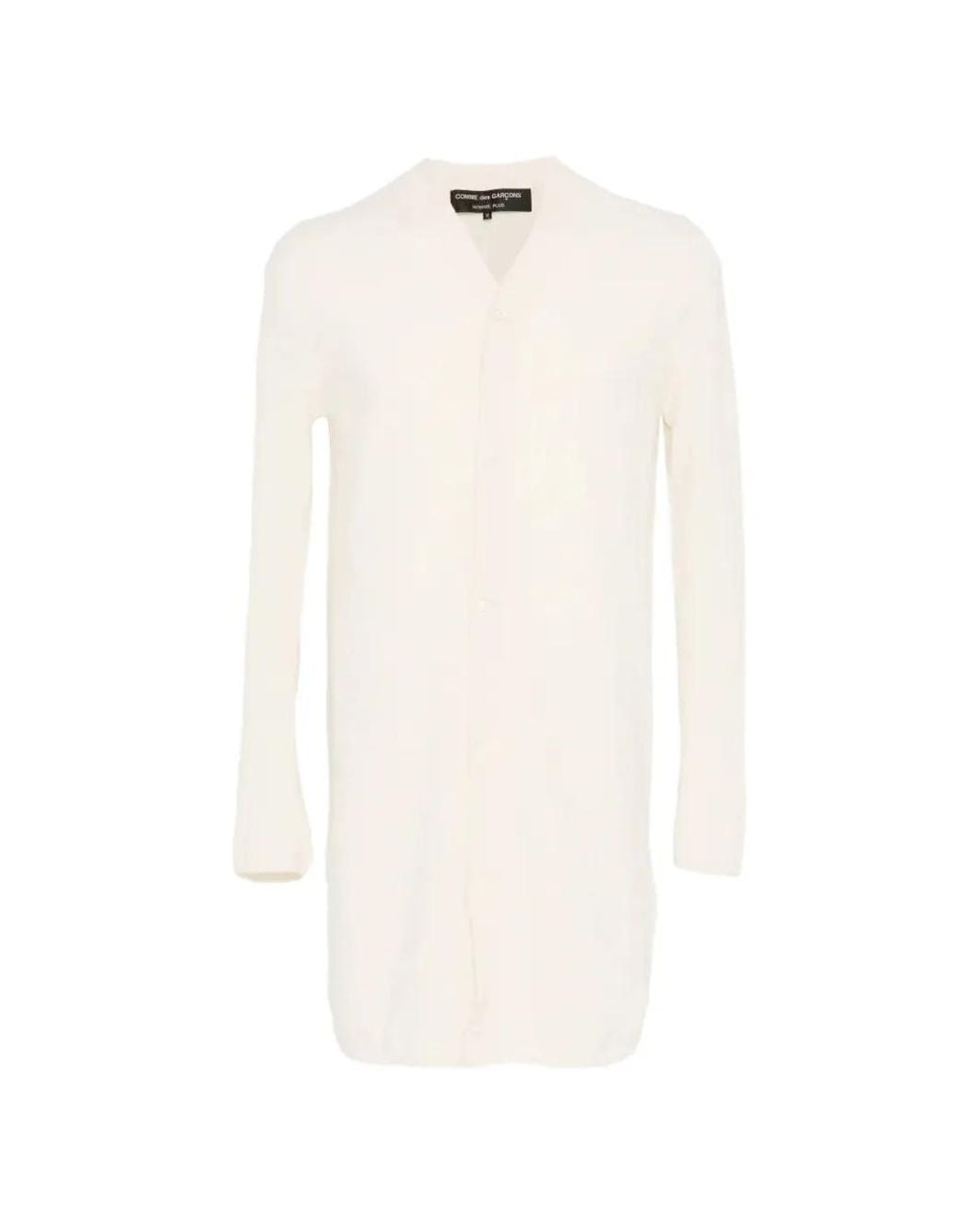Comme des Garçons White Longline Button-Up Cardigan for men