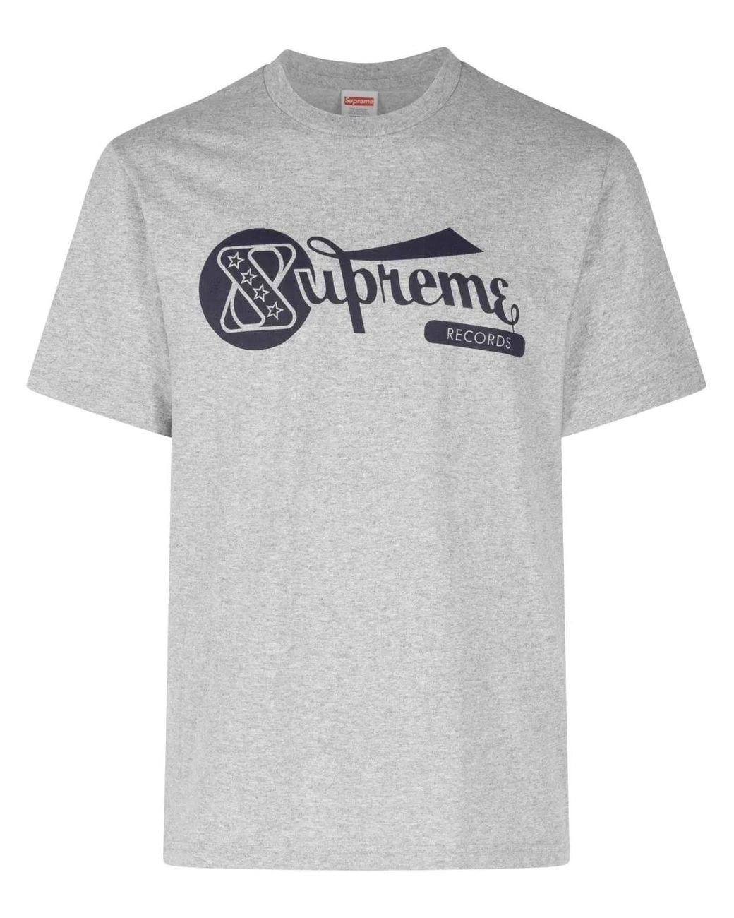 Supreme Gray Records Cotton T-Shirt for men