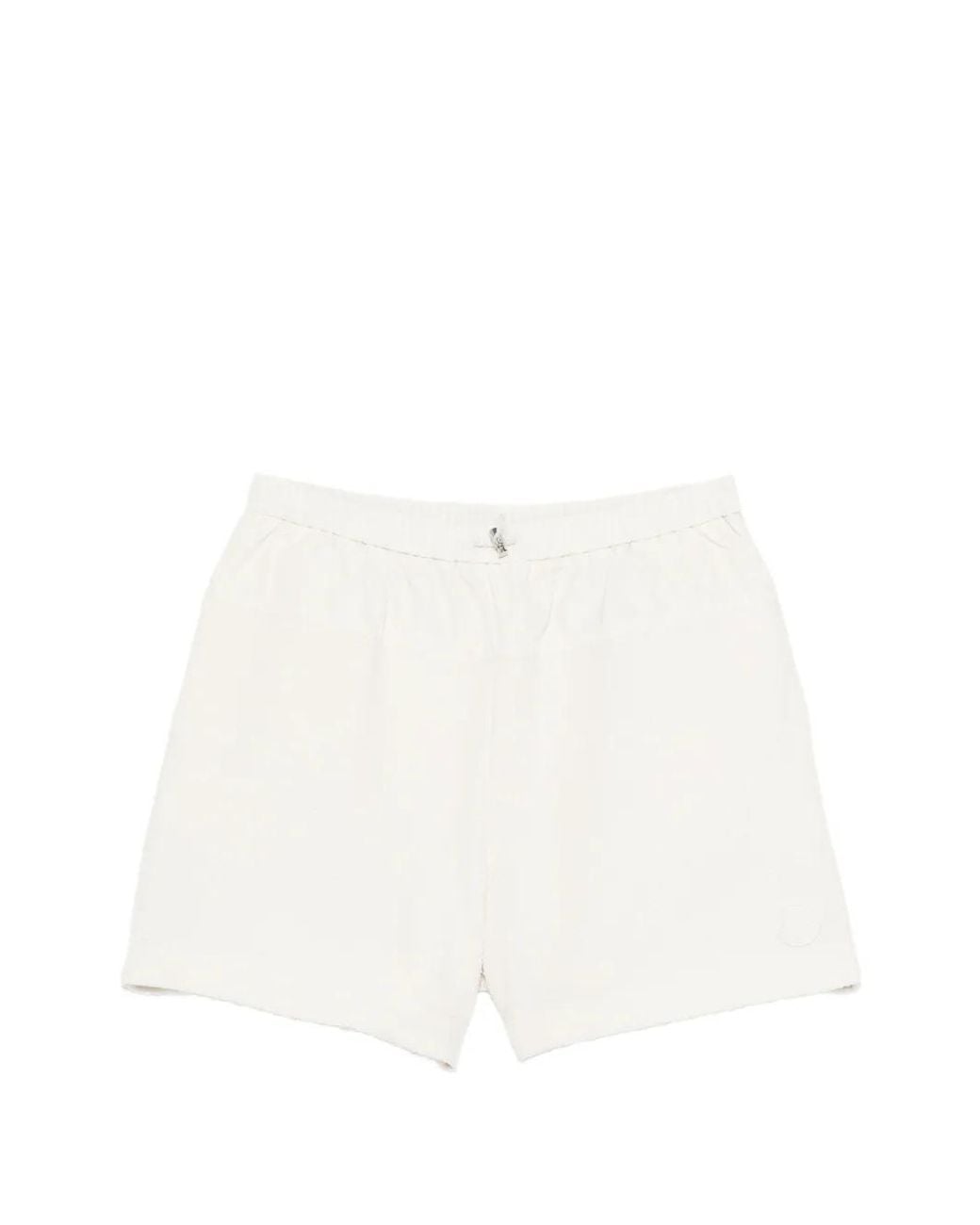 Moncler White Logo-Patch Drawstring Shorts