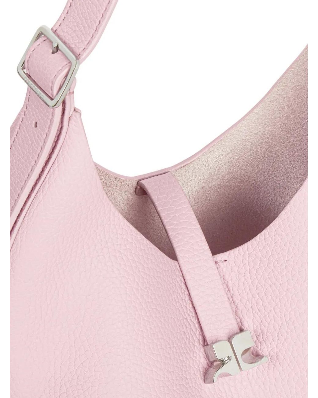 Courreges Pink Small Logo-Buckle Shoulder Bag