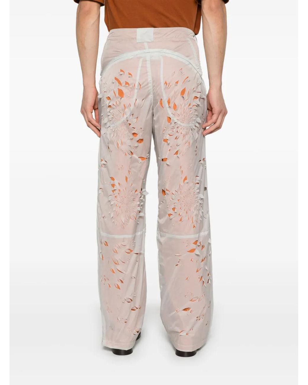 JUNTAE KIM Gray Lasered-Petals Trousers for men