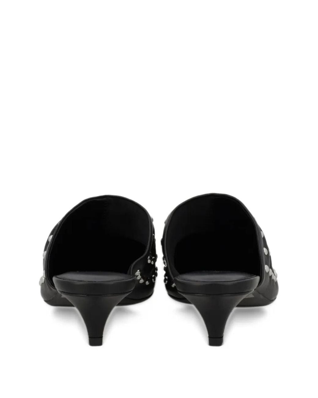 Ash Black Eloise Leather Heeled Mule