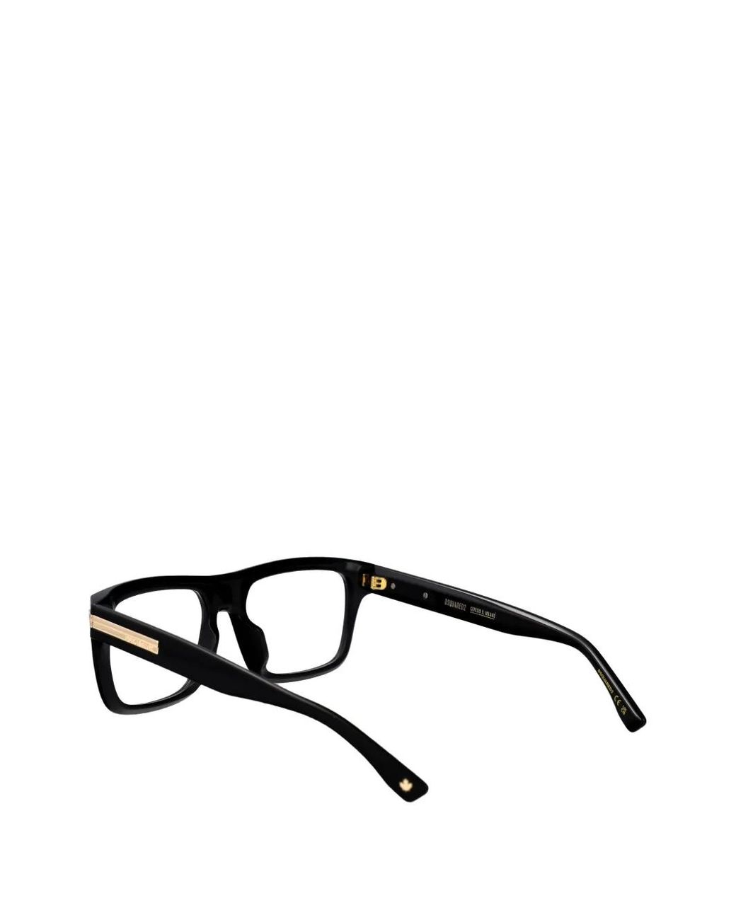 DSquared² Black Rectangle-Frame Glasses for men