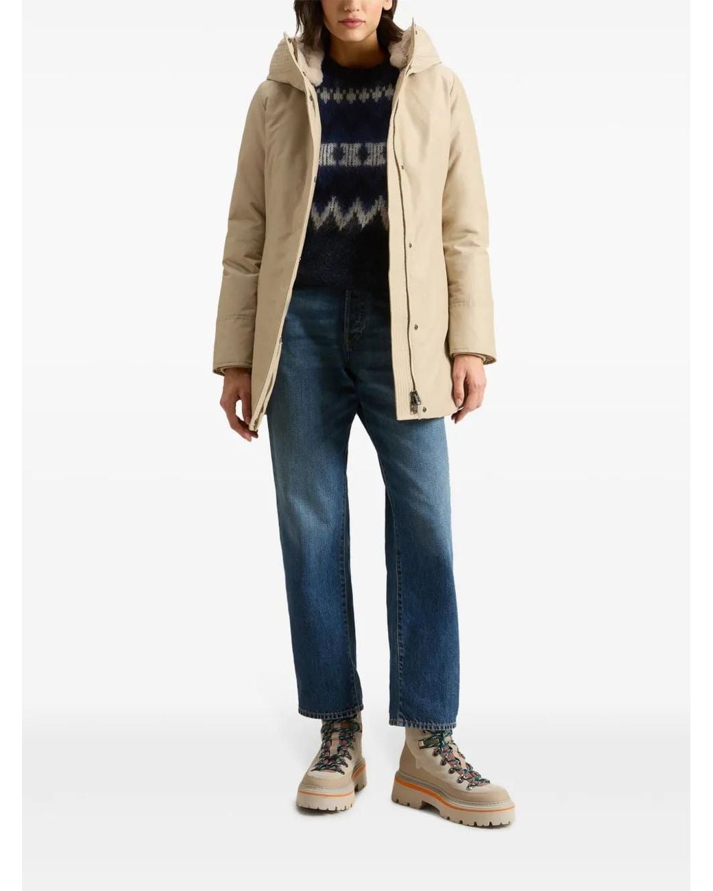 Woolrich Natural Boulder Parka Coat