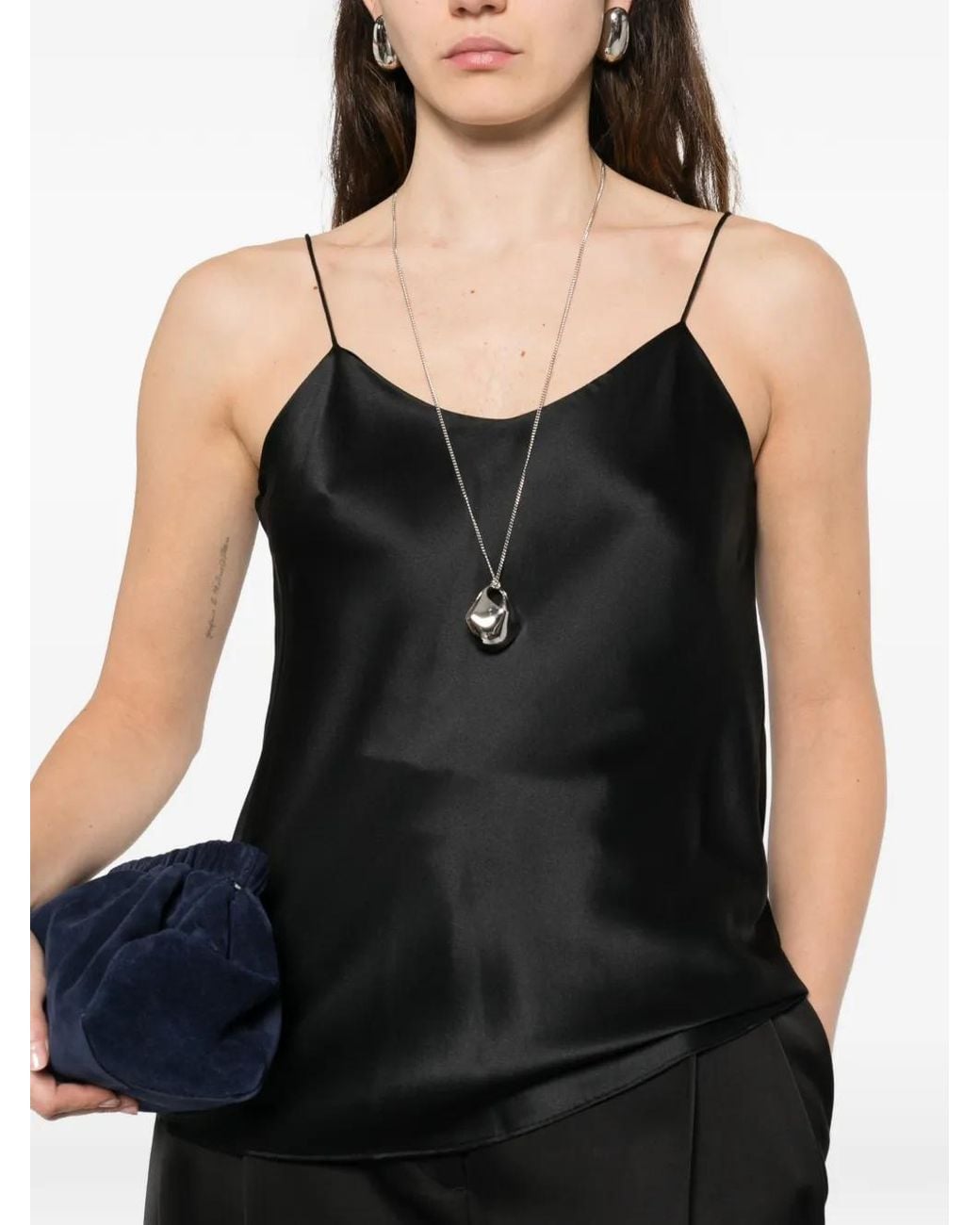 IVORY PARIS Black V-Neck Tank Top