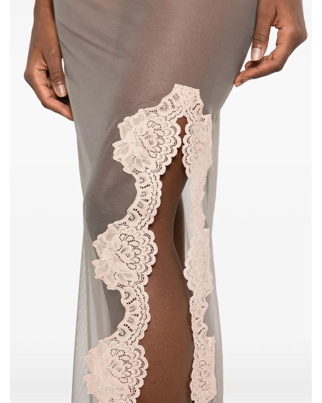 Valentino Garavani White Jupe Longue En Tulle Transparent