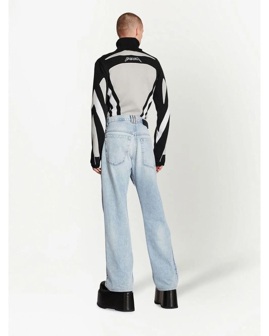 Balmain Blue Loose-Fit Straight-Leg Jeans for men