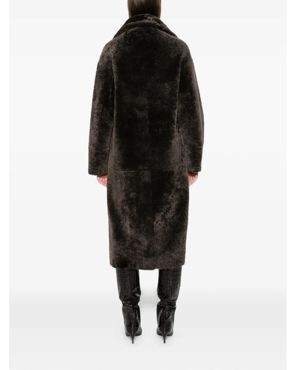 Arma Black Ines Faux-Fur Coat