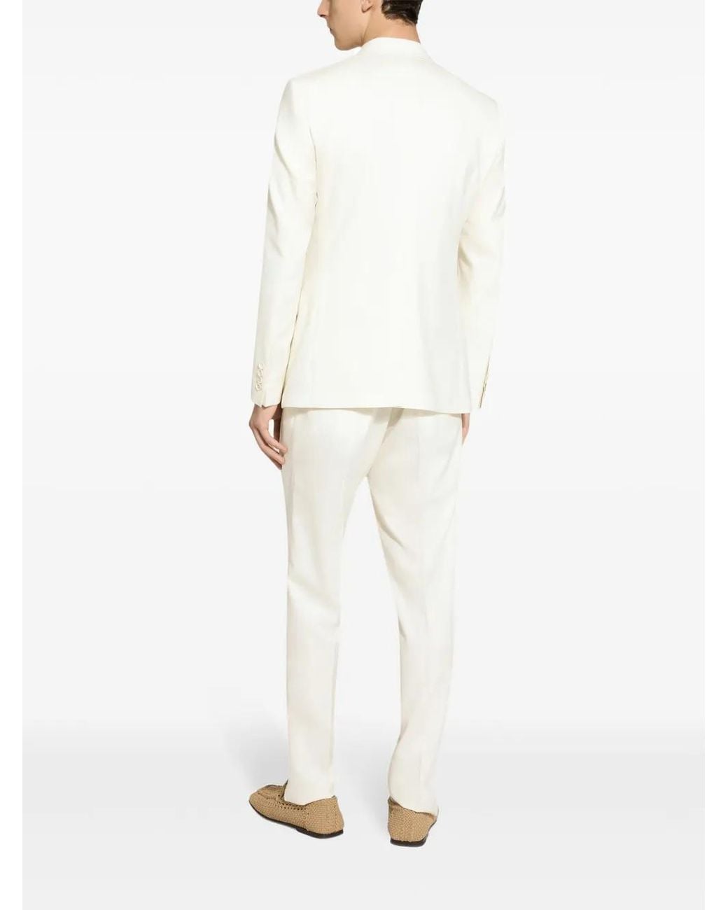 Dolce & Gabbana White Wool Double-Breasted Jacket for men