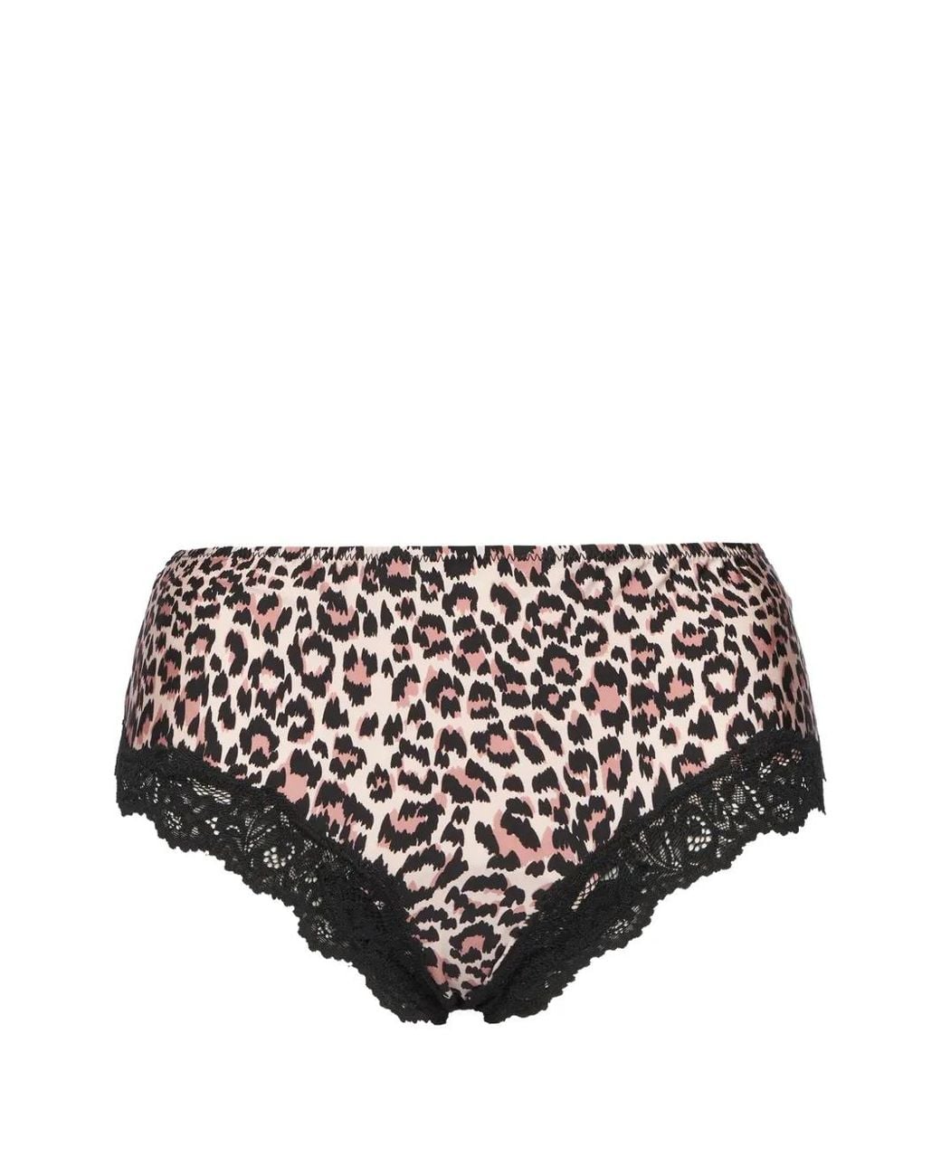 Guess Pink Leopard-Print Lace-Trim Pajamas