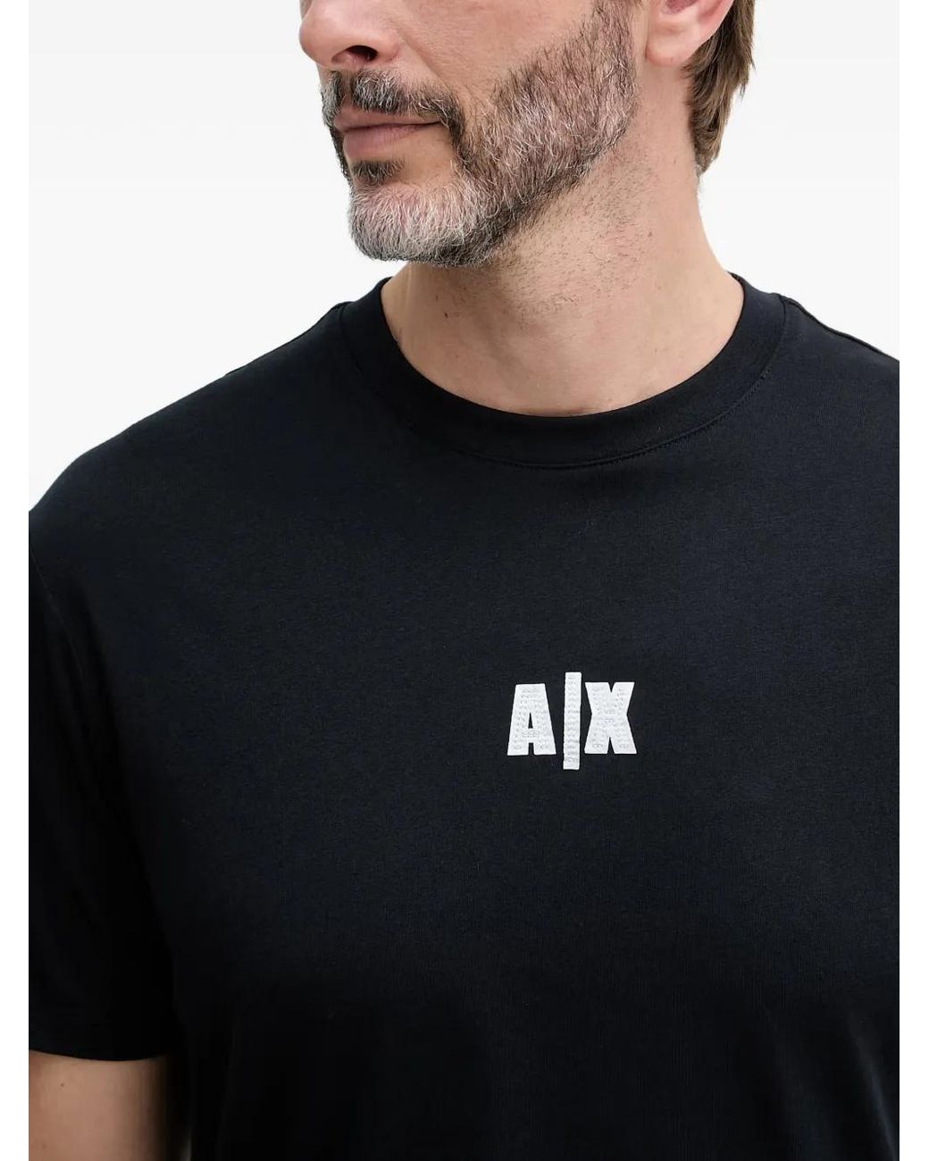 ARMANI EXCHANGE Black Logo-Print T-Shirt for men