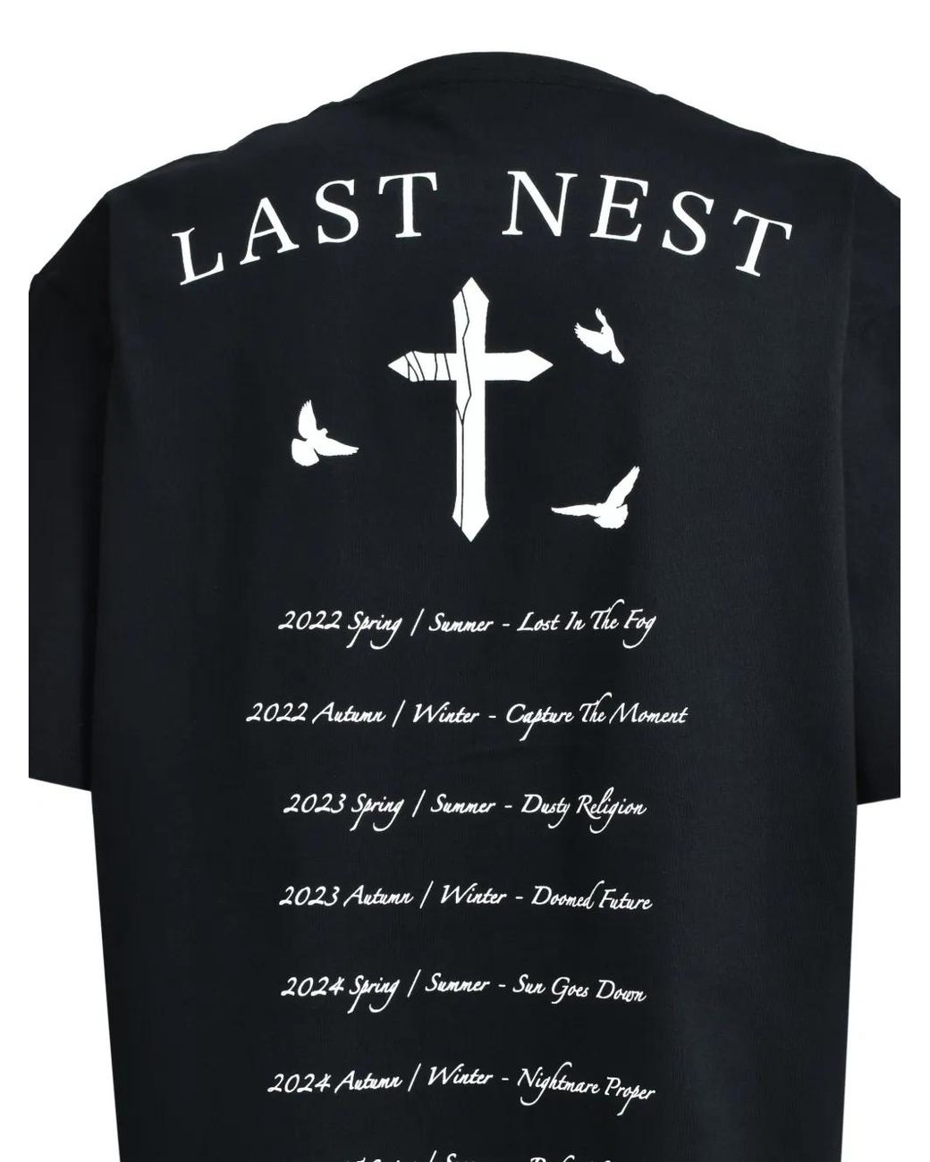 LAST NEST Black Nightmares And Dreams Graphic-Print T-Shirt for men