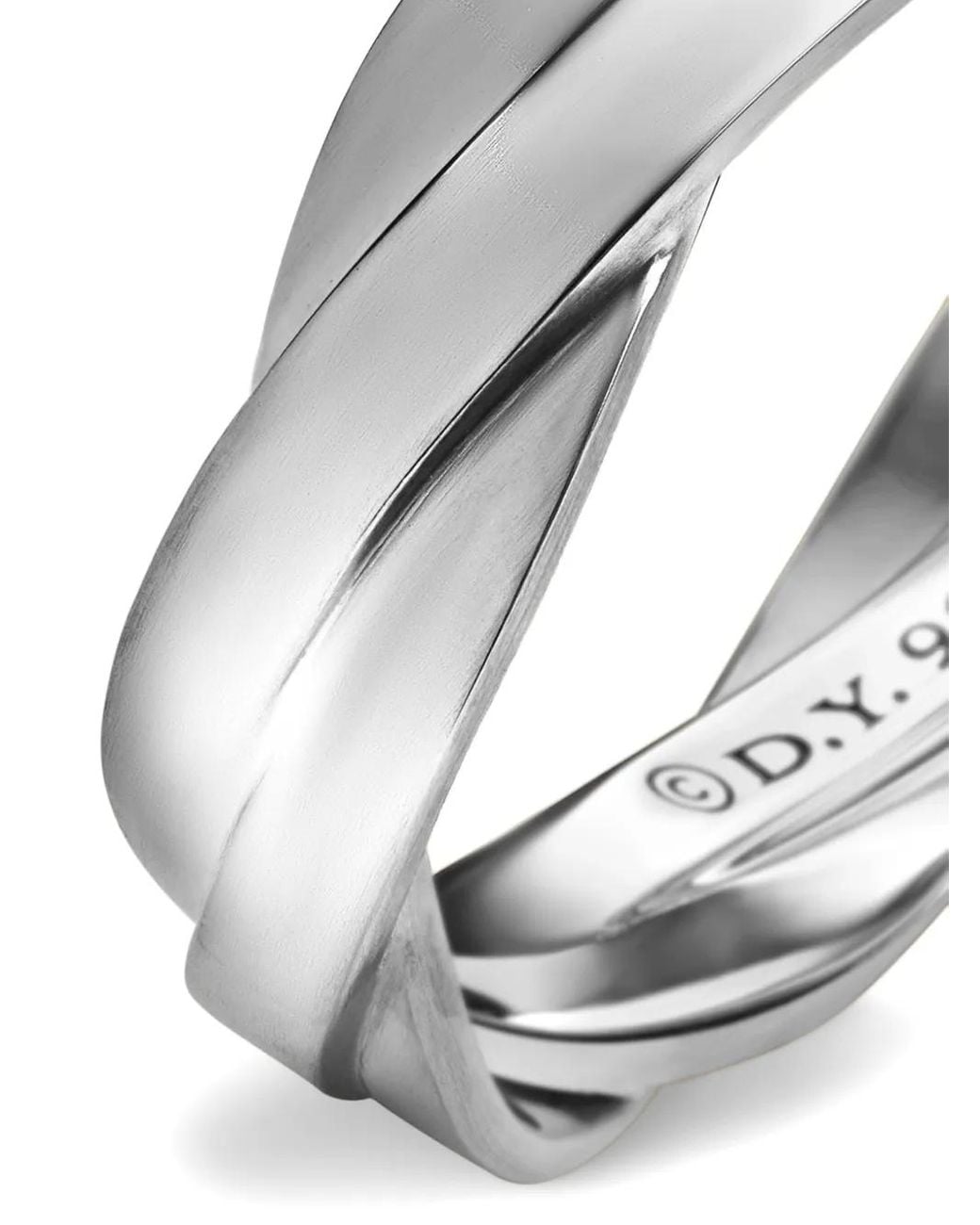 David Yurman White Sterling Dy Helios Band Ring (6Mm) for men