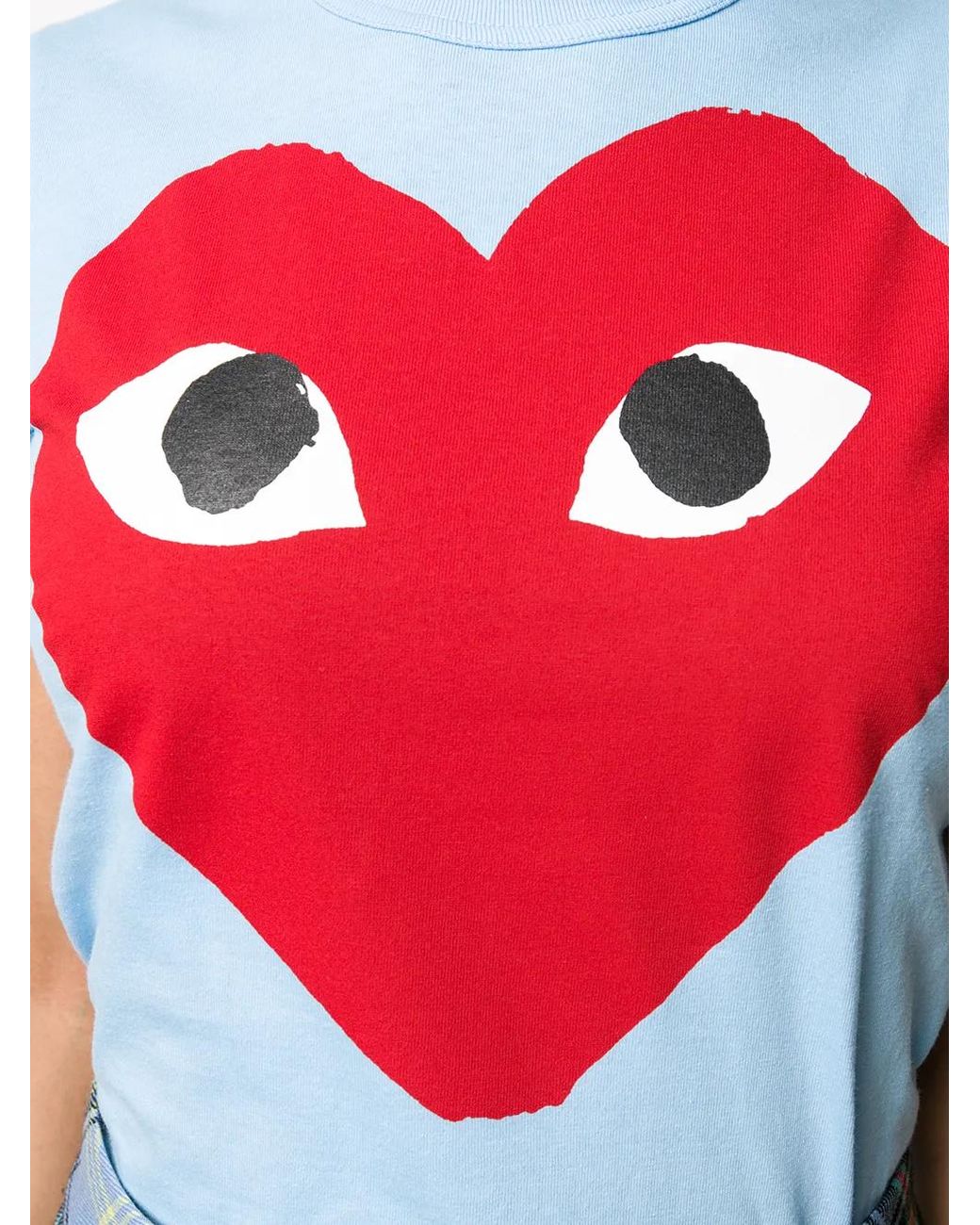 COMME DES GARÇONS PLAY Red Heart-Print Crew Neck T-Shirt