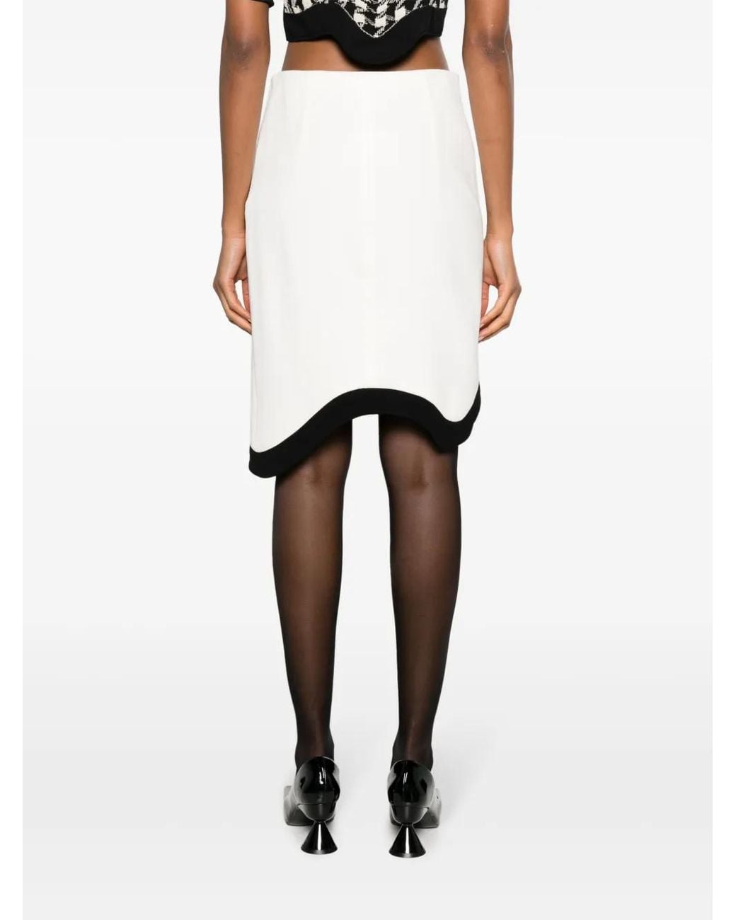 Moschino Black Tailored-Cut Asymmetric Skirt