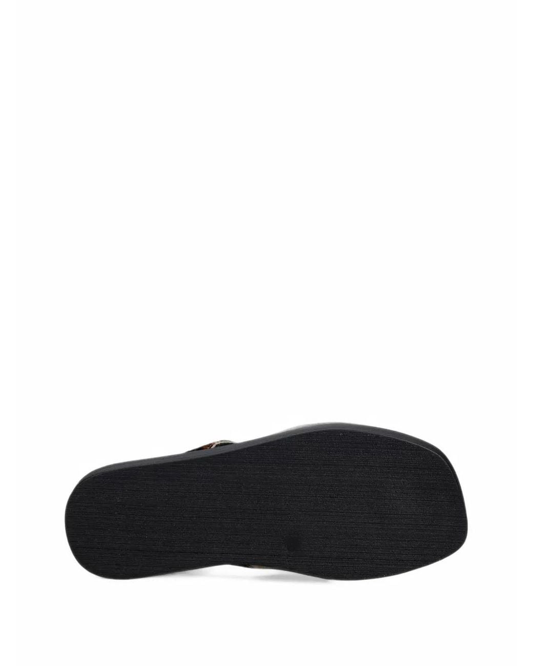 COPENHAGEN Black Print Thong-Strap Slide