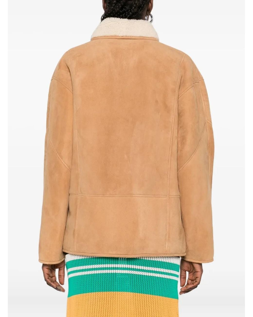 Blazé Milano Natural Button-Up Suede Jacket