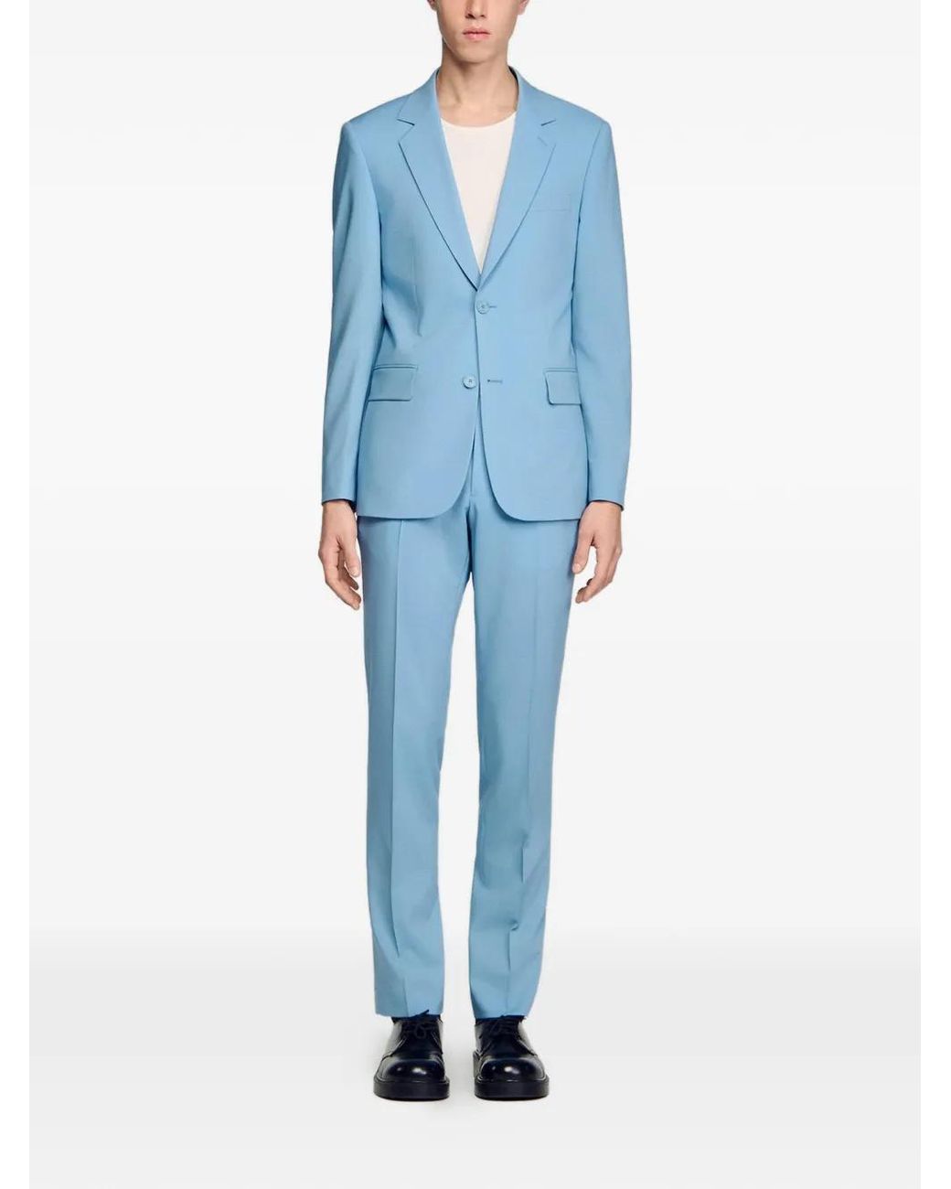 Sandro Blue Wool Suit Jacket for men