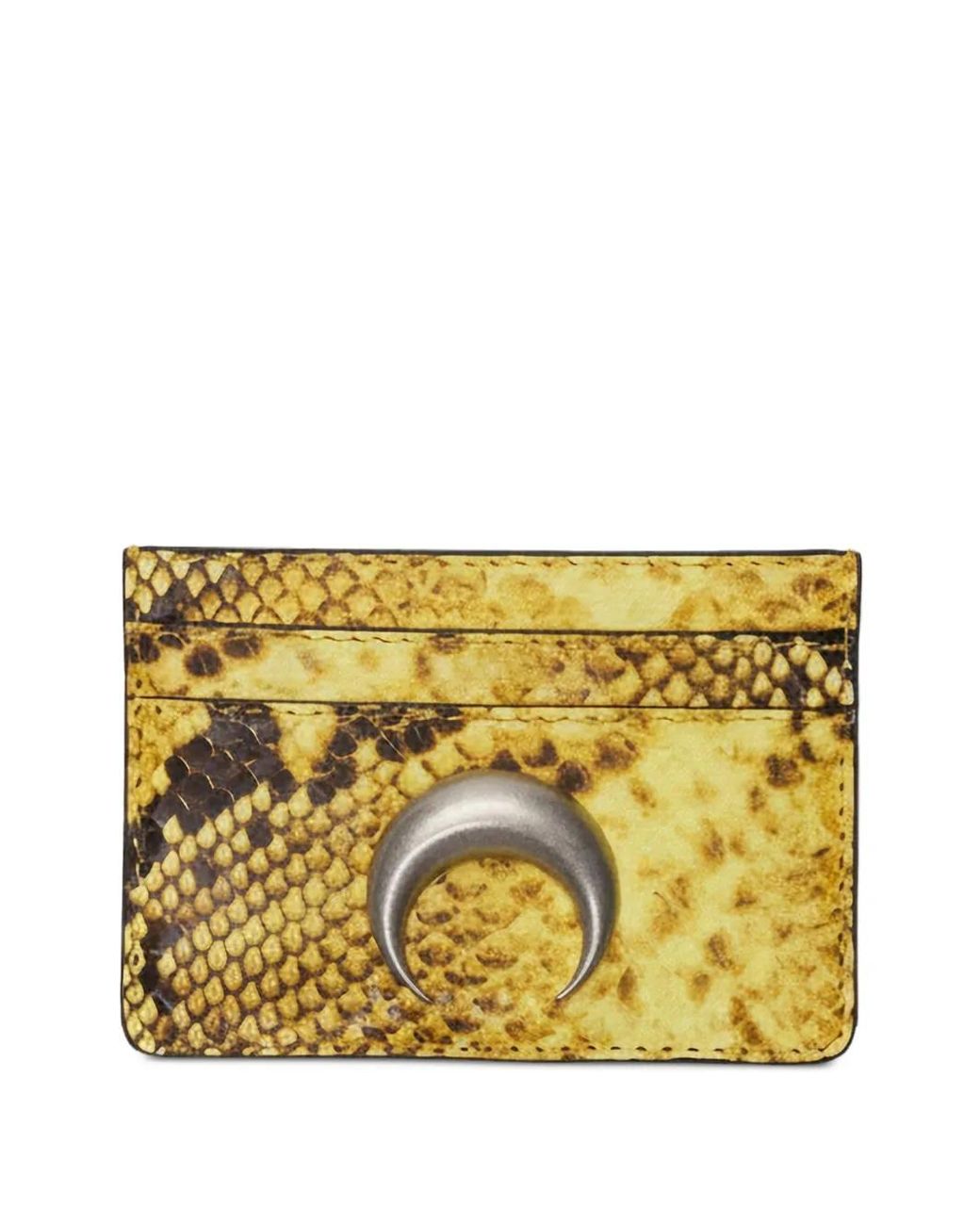 MARINE SERRE Metallic Python Leather-Effect Moon Logo Card Holder