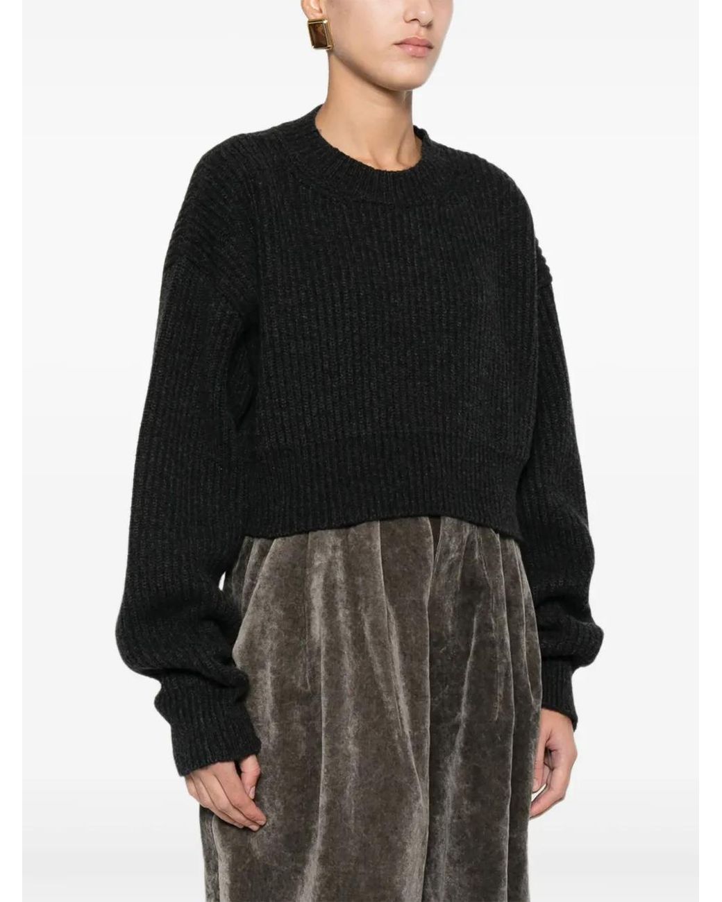Uma Wang Black Ribbed Sweater